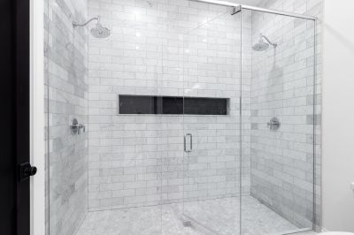Modern Shower with Geometric Tiles
